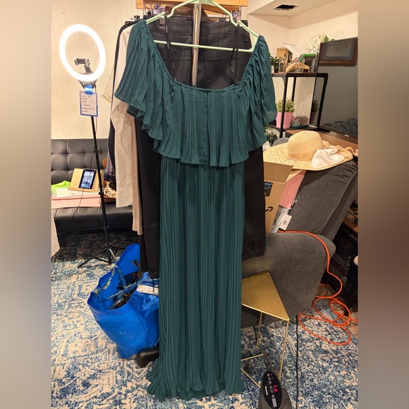 Soieblu Pleated Emerald Maxi Dress - Picture 6 of 6